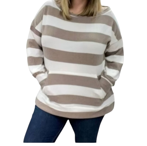 Blakeley Womens Addison Striped Boat Neck Sweatshirt Size Large / XL - Picture 7 of 7